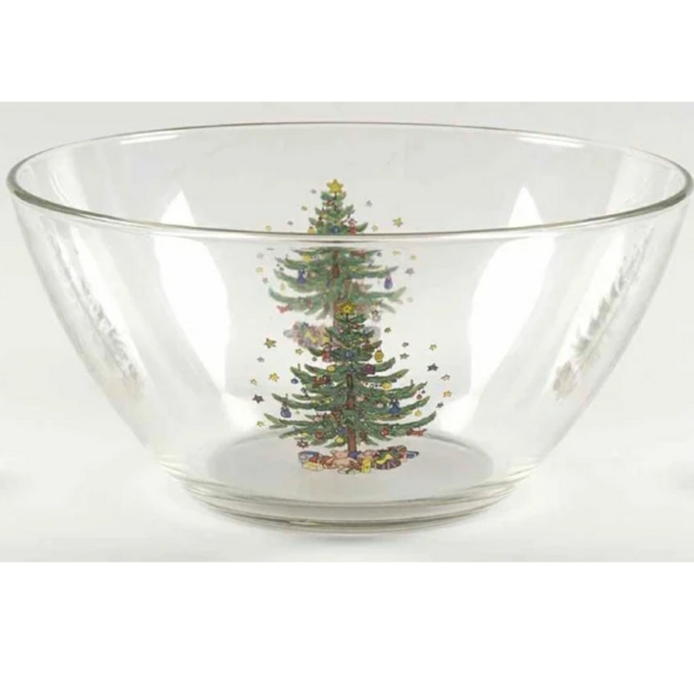 NIKKO Christmas Glassware Serving Bowl 9"
